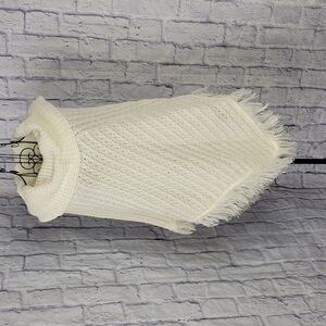 ×ZRV Cream Cable Knit Fringed Cape Sweater‎ OS